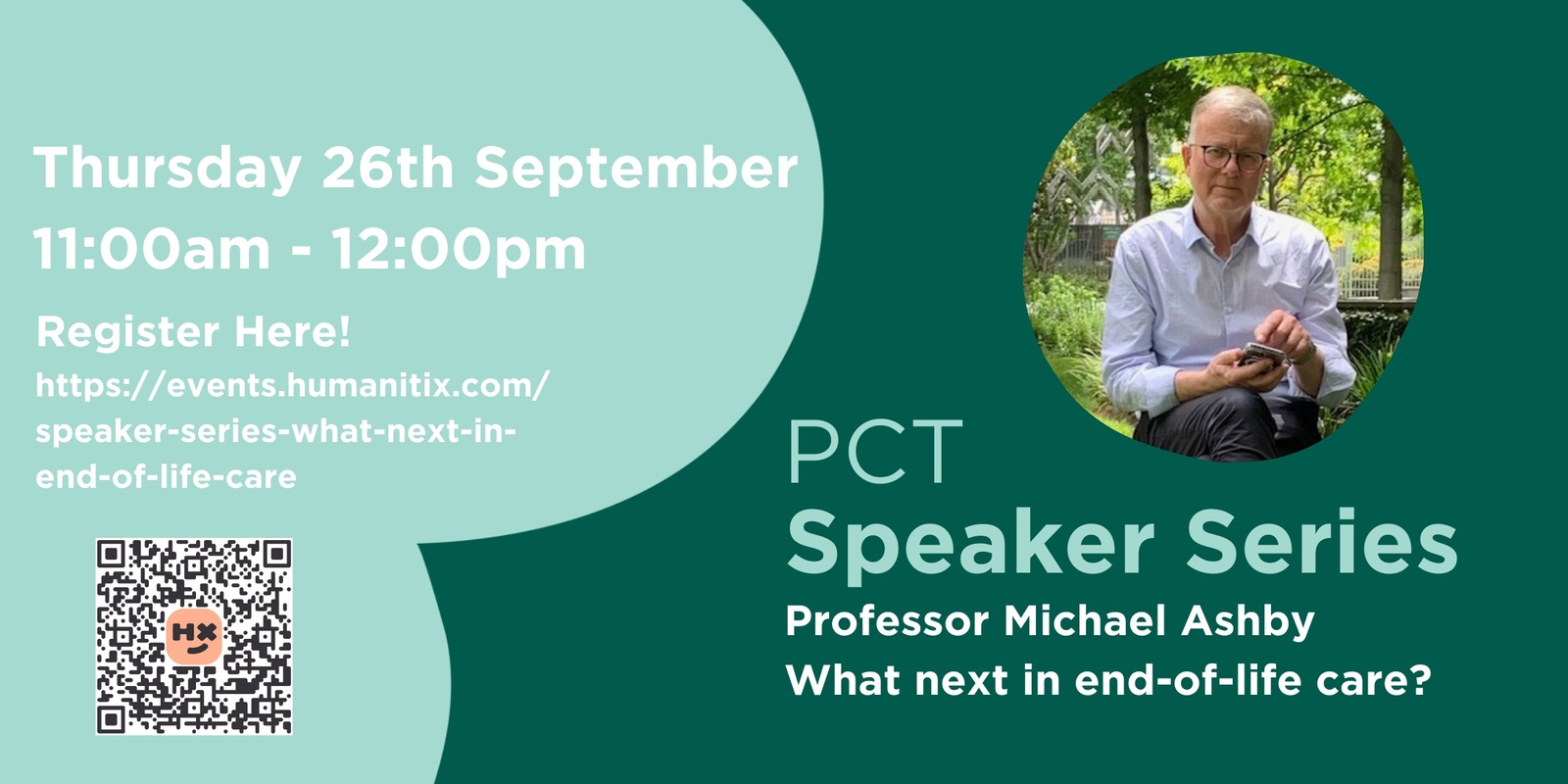 Banner image for Speaker Series: Professor Michael Ashby - What Next in End-of-Life Care?