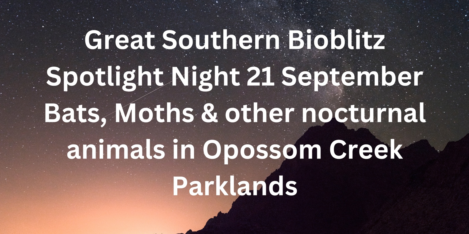 Banner image for Great Southern Bioblitz Spotlight Night