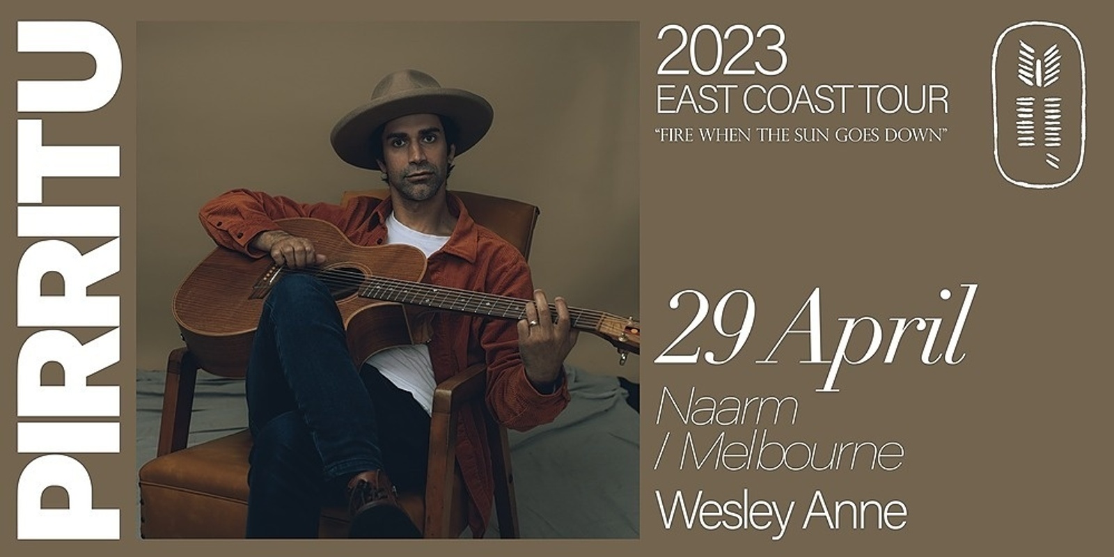 Banner image for Pirritu East Coast Tour 2023: Naarm (Melbourne), Wesley Anne