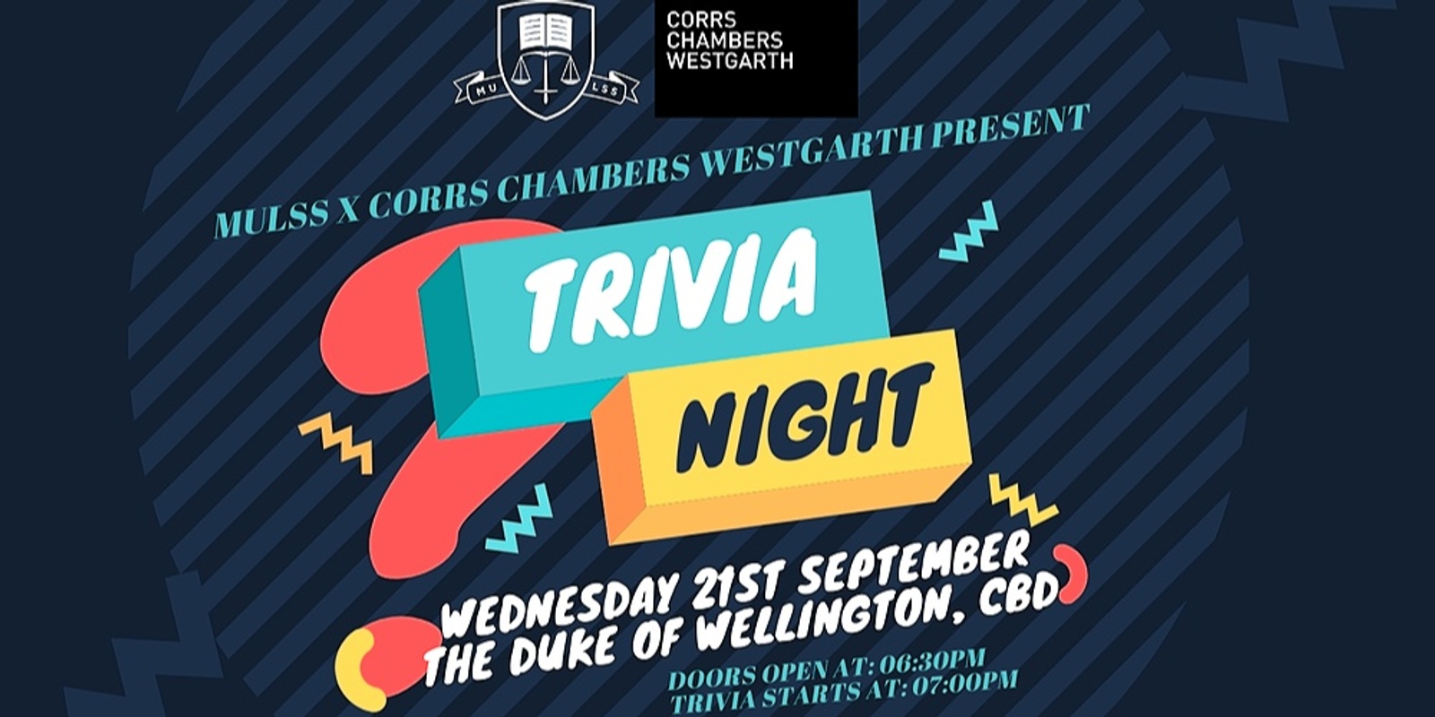 Banner image for MULSS x Corrs Chambers Westgarth Trivia Night