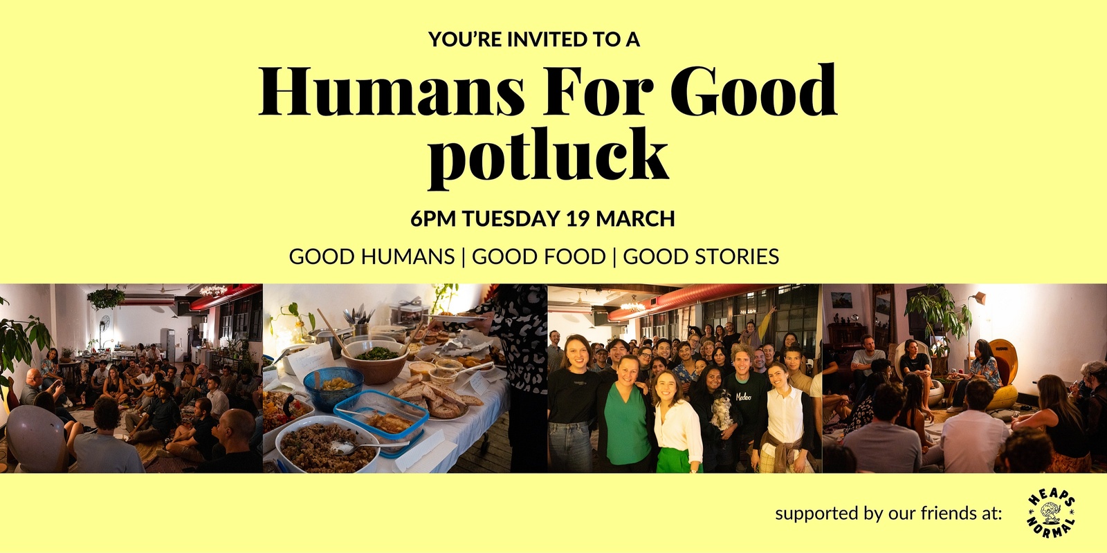 Banner image for Humans for Good March Potluck 🥘