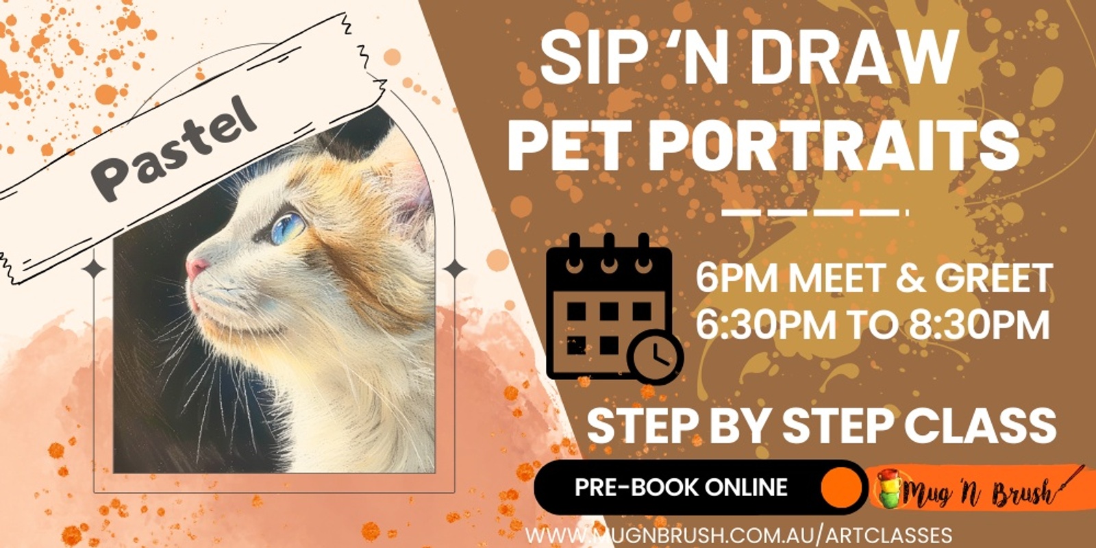 Banner image for Sip 'n Draw - Sketch your pet with Pastels