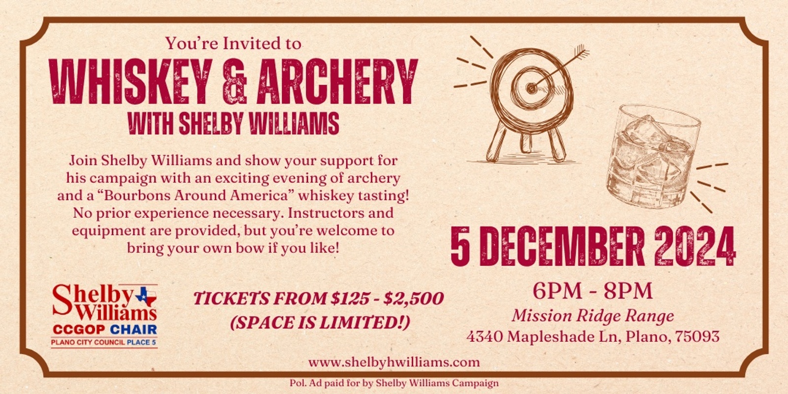 Banner image for Whiskey & Archery with Shelby Williams