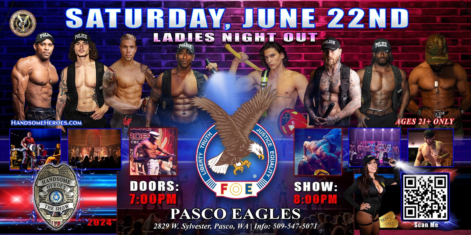 Banner image for Pasco, WA - Handsome Heroes: The Show "The Best Ladies' Night of All Time!"