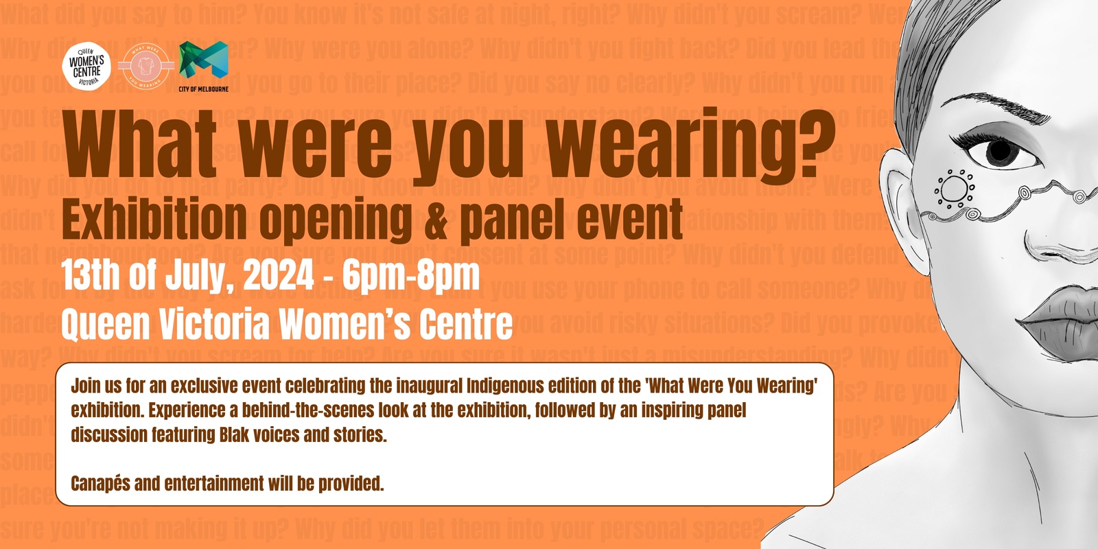 Banner image for Opening Night & Panel - 'What Were You Wearing' Exhibition 