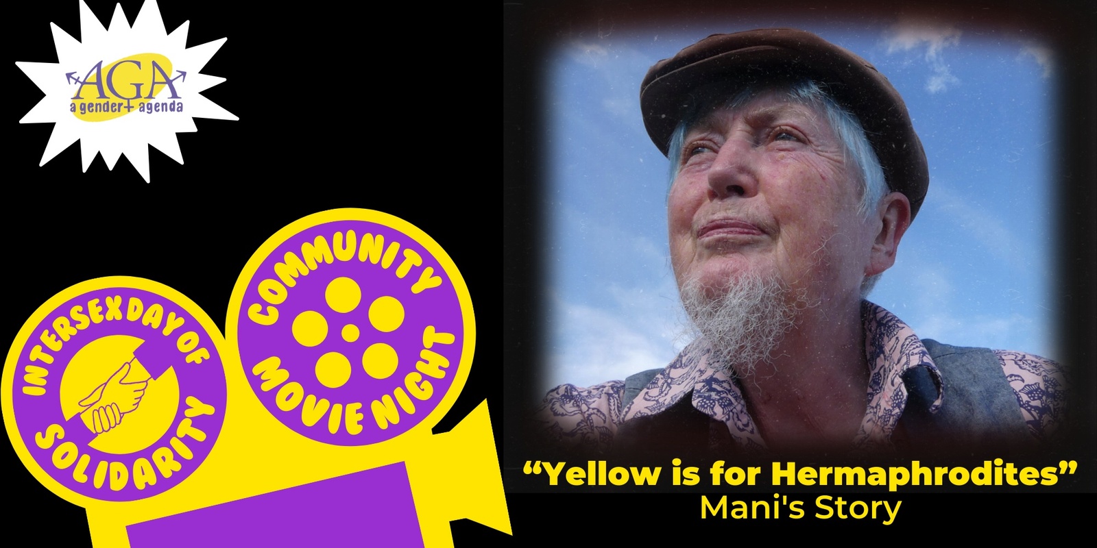 Banner image for Intersex Day of Solidarity Movie Night - Special Presentation: Yellow is For Hermaphrodites