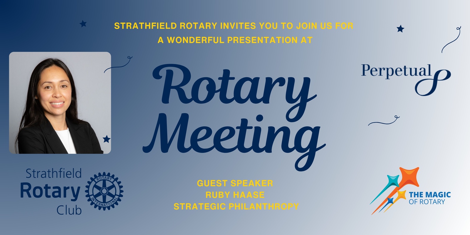 Banner image for Strathfield Rotary Meeting Night 9 October 2024