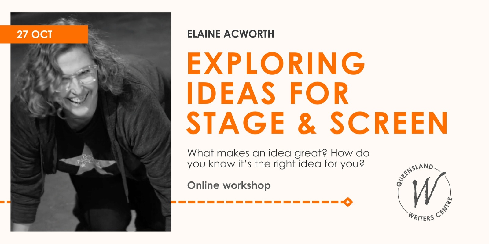 Banner image for Exploring Ideas for Stage and Screen with Elaine Acworth | Stageable/Scriptable 2024