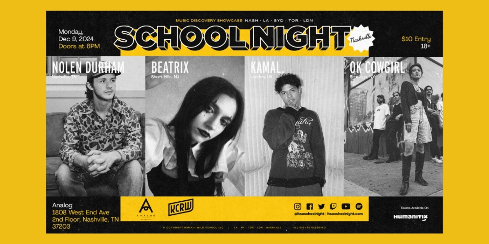 Banner image for KCRW Presents School Night Nashville