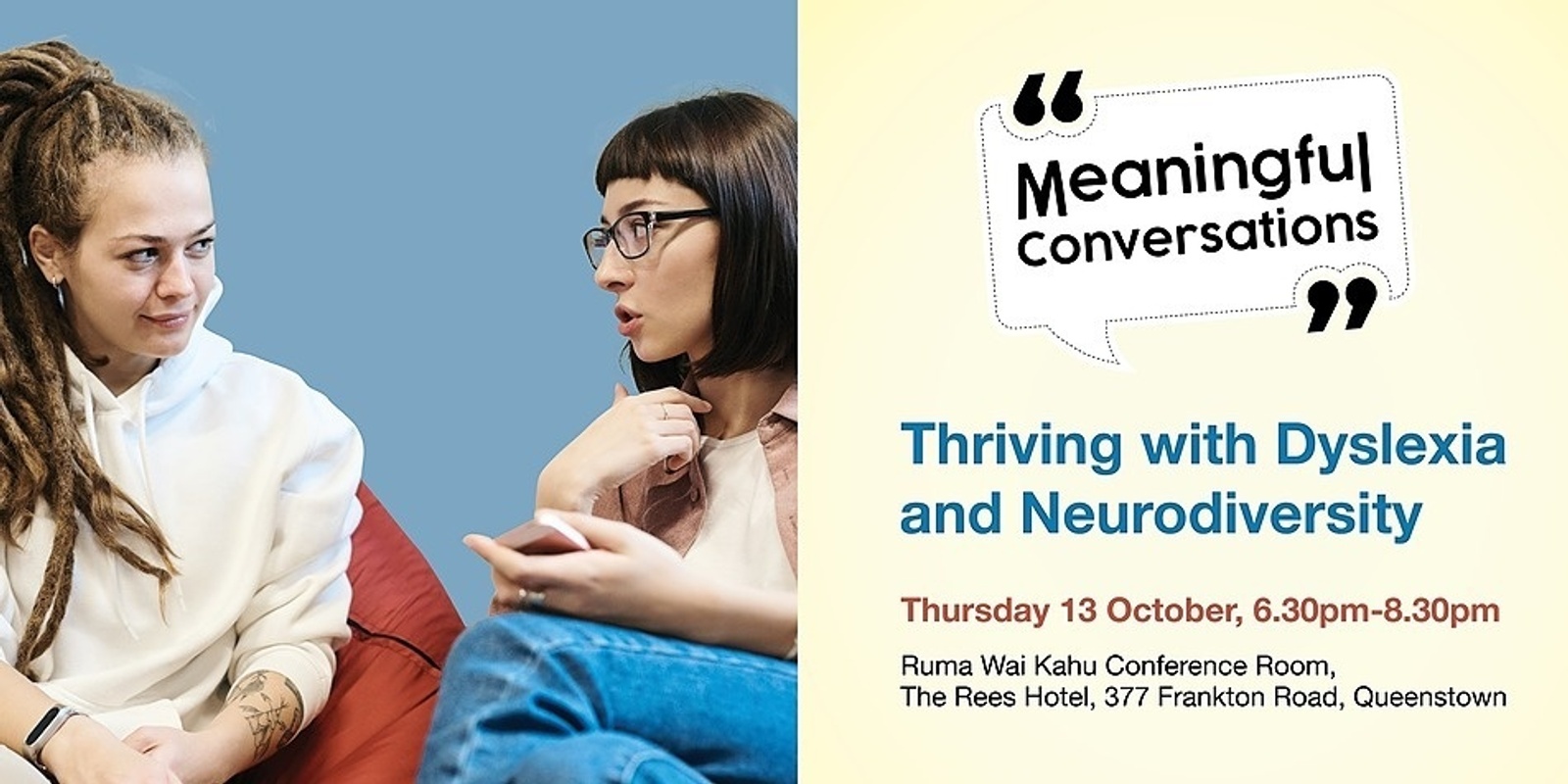 Banner image for Meaningful Conversations: Community Kōrero on Thriving with Dyslexia and Neurodiversity