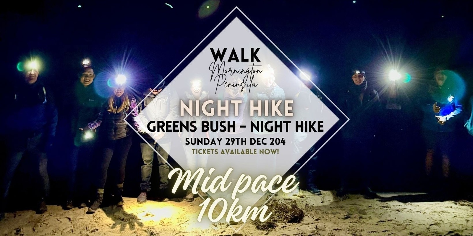 Banner image for Greens Bush, Main Ridge - NIGHT HIKE - MID PACE 10km