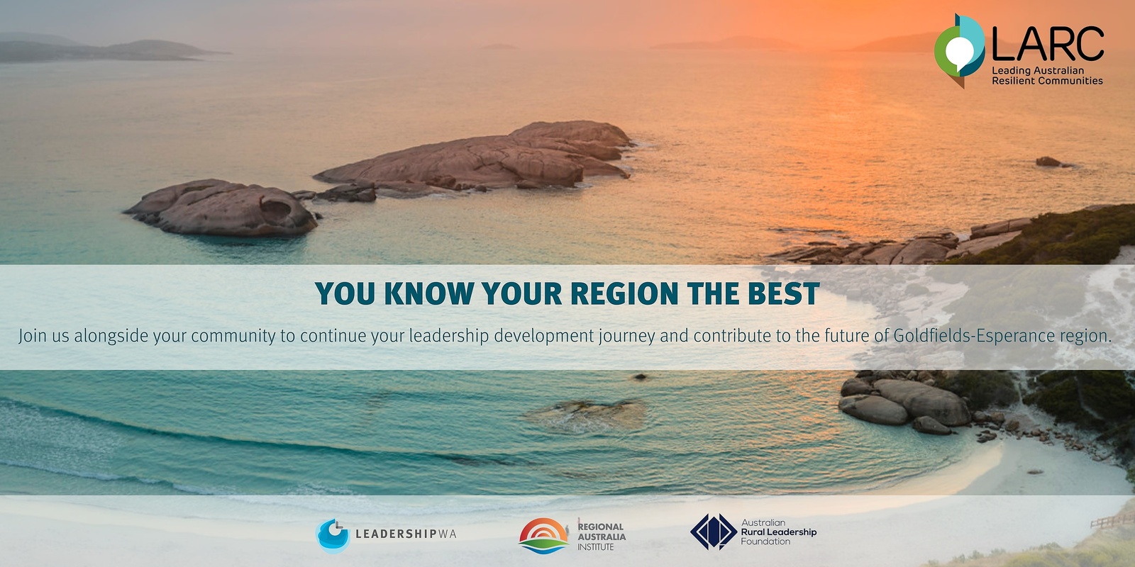Banner image for Esperance: Leading Australian Resilient Communities: An afternoon of leadership, conversation and community connections