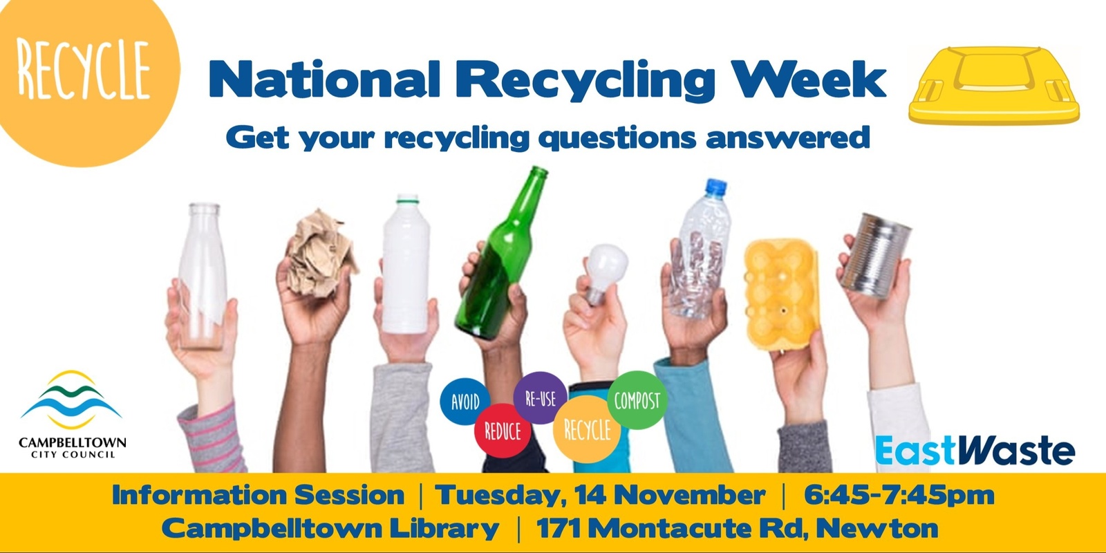 Banner image for National Recycling Week with East Waste