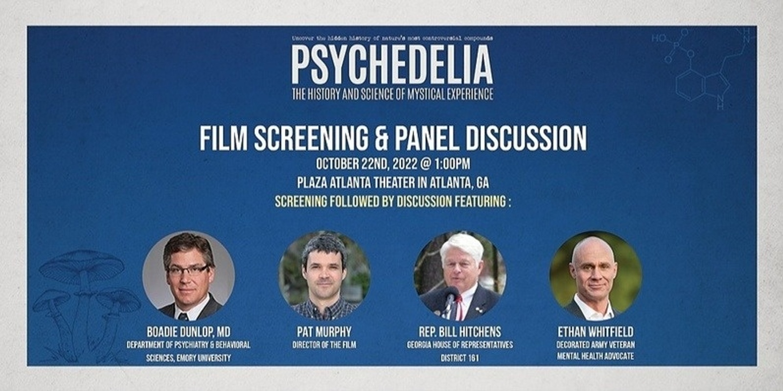 Banner image for "Psychedelia" Screening & Panel Discussion in Atlanta Oct. 22nd
