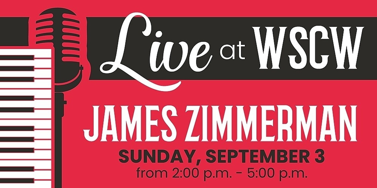 Banner image for James Zimmerman Live at WSCW September 3