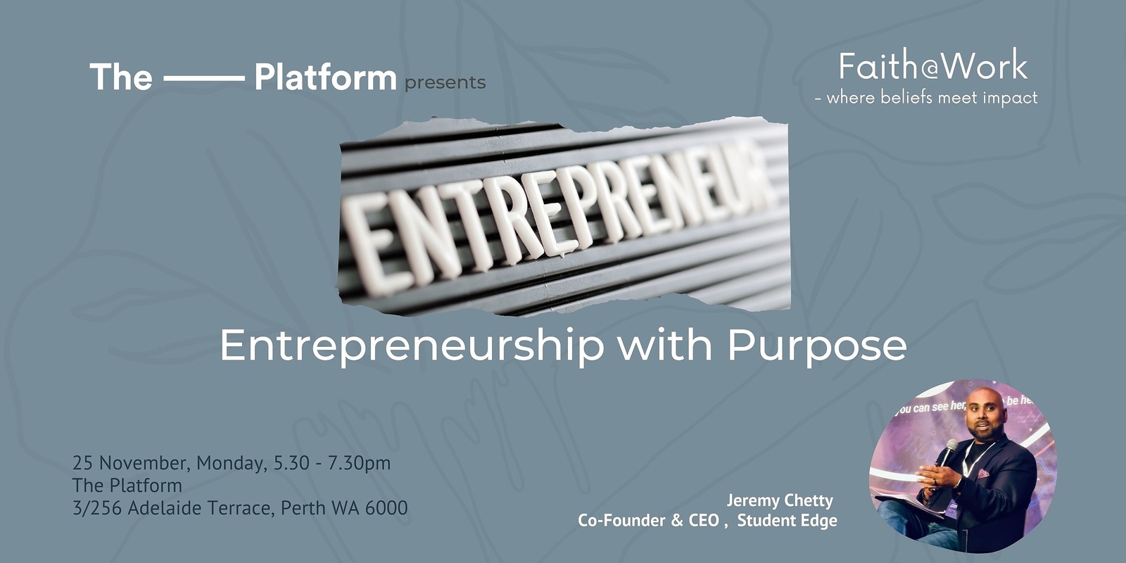 Banner image for Faith@Work : Entrepreneurship with Purpose