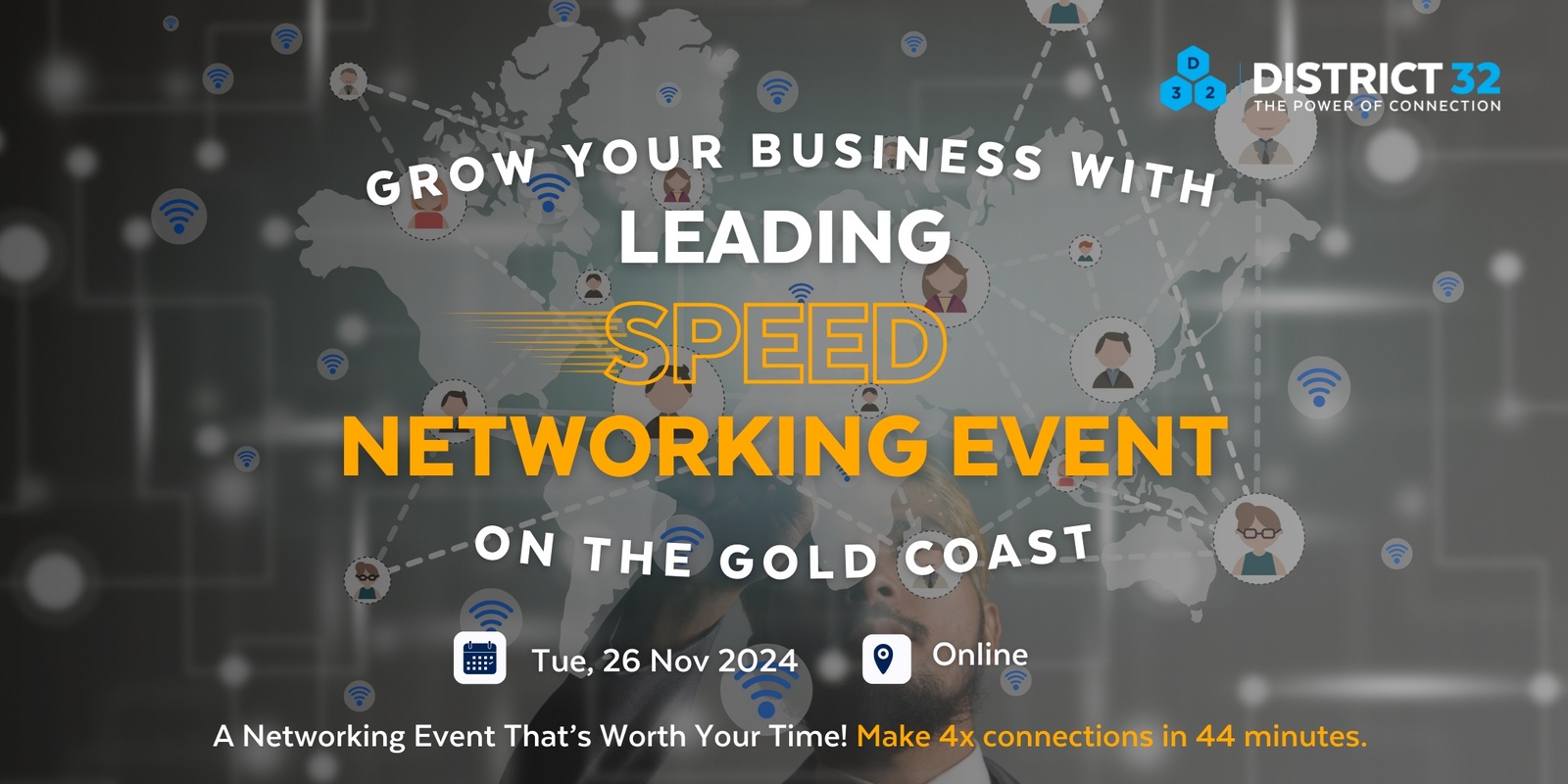 Banner image for Gold Coast's Leading Speed Networking Event – Online – Tue 26 Nov