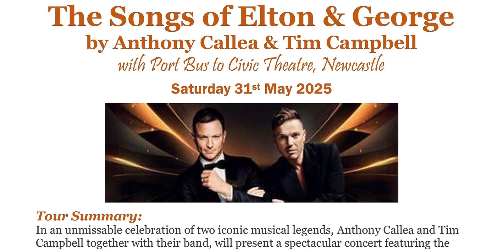 Banner image for The Songs of Elton & George