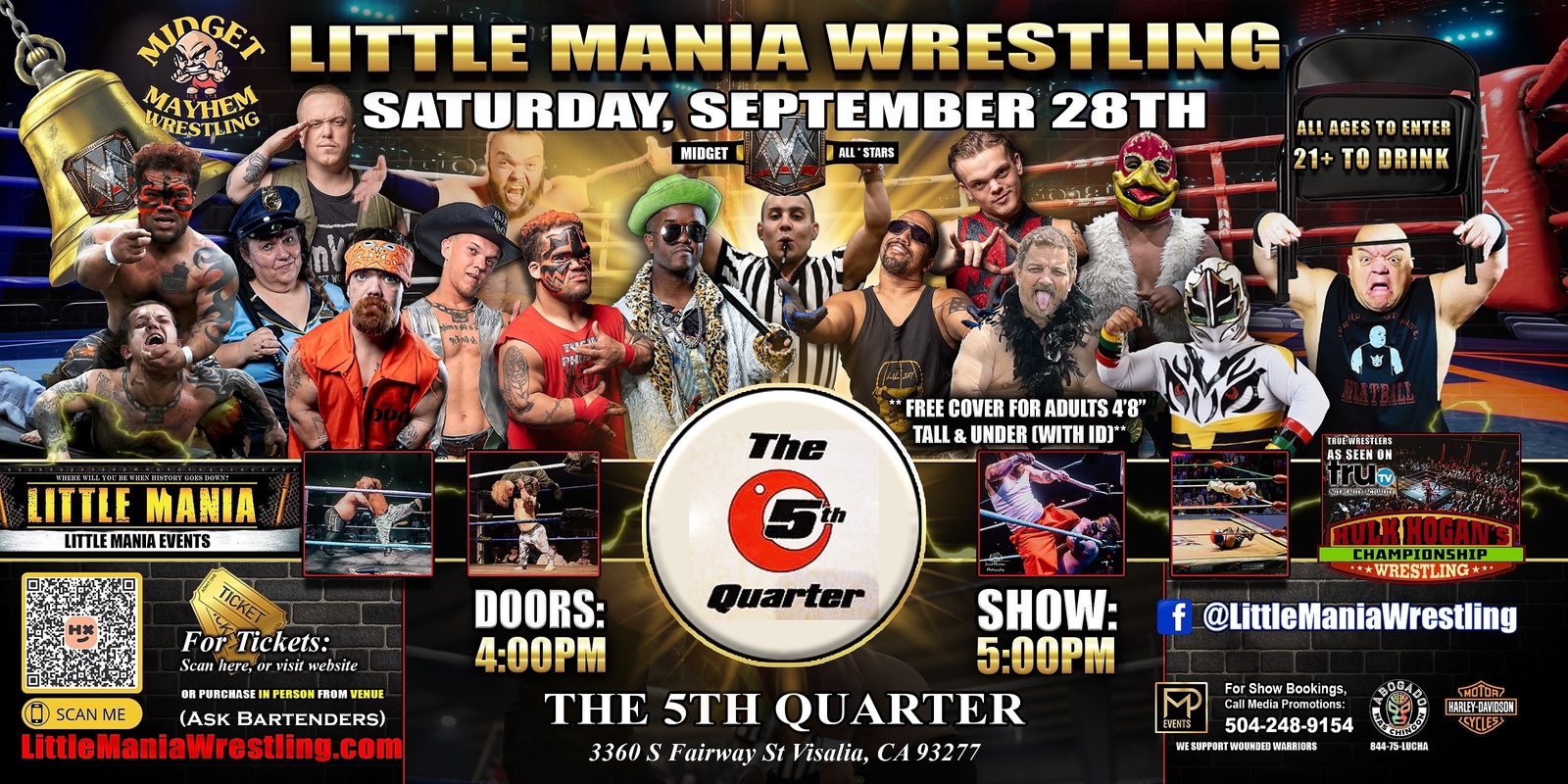 Banner image for Vistalia, CA - Micro Wrestling All * Stars @ The 5th Quarter: Little Mania Wrestling Rips through the Ring