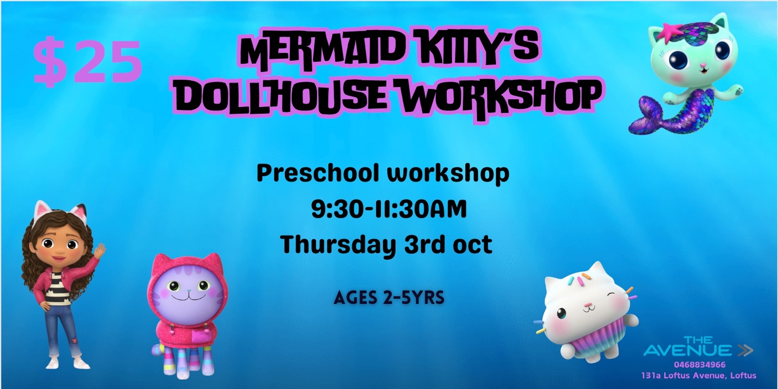 Banner image for Mermaid Kitty's Dollhouse Workshop - Preschool