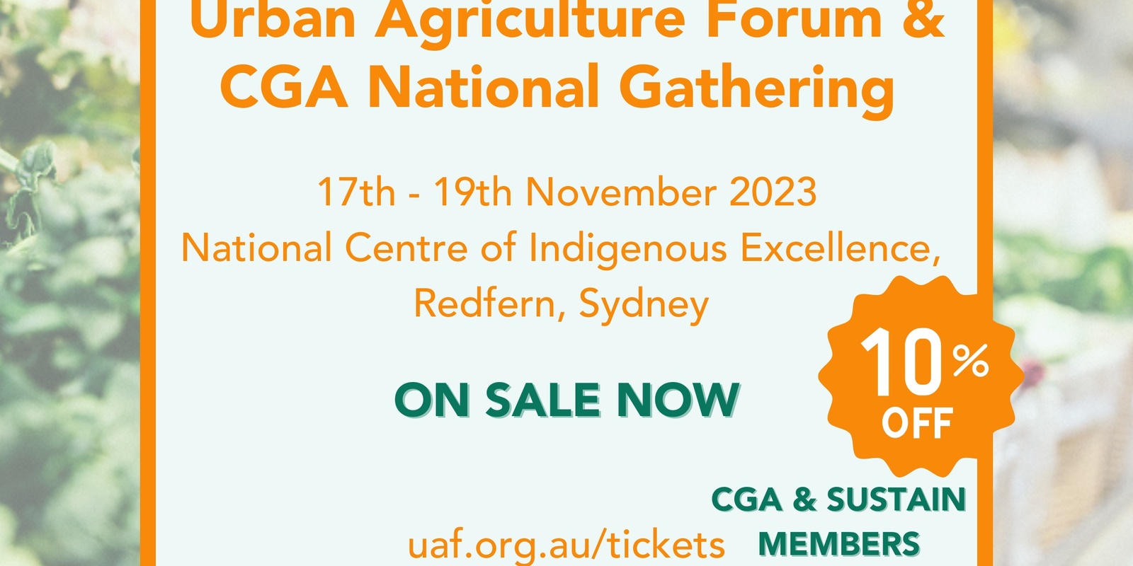 Banner image for Sustain's Urban Agriculture Forum and Community Gardens Australia National Gathering 2023