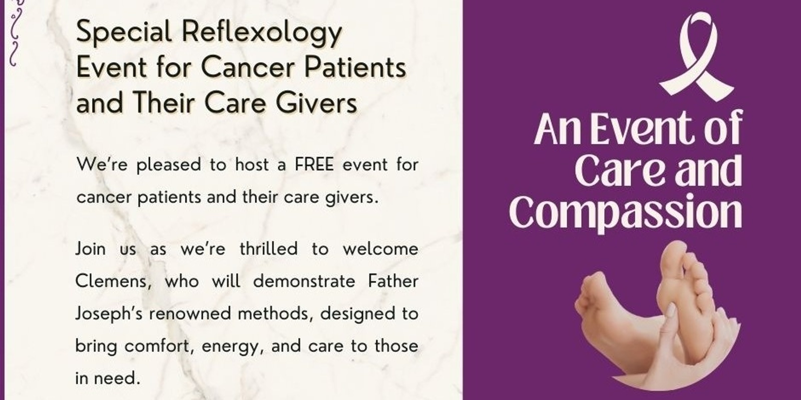 Banner image for Cancer care with reflexology