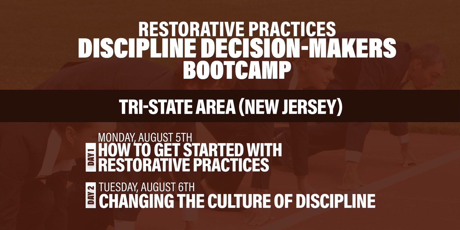 Banner image for Restorative Practices: Discipline Decision-Makers' Bootcamp (Tri-State Area)