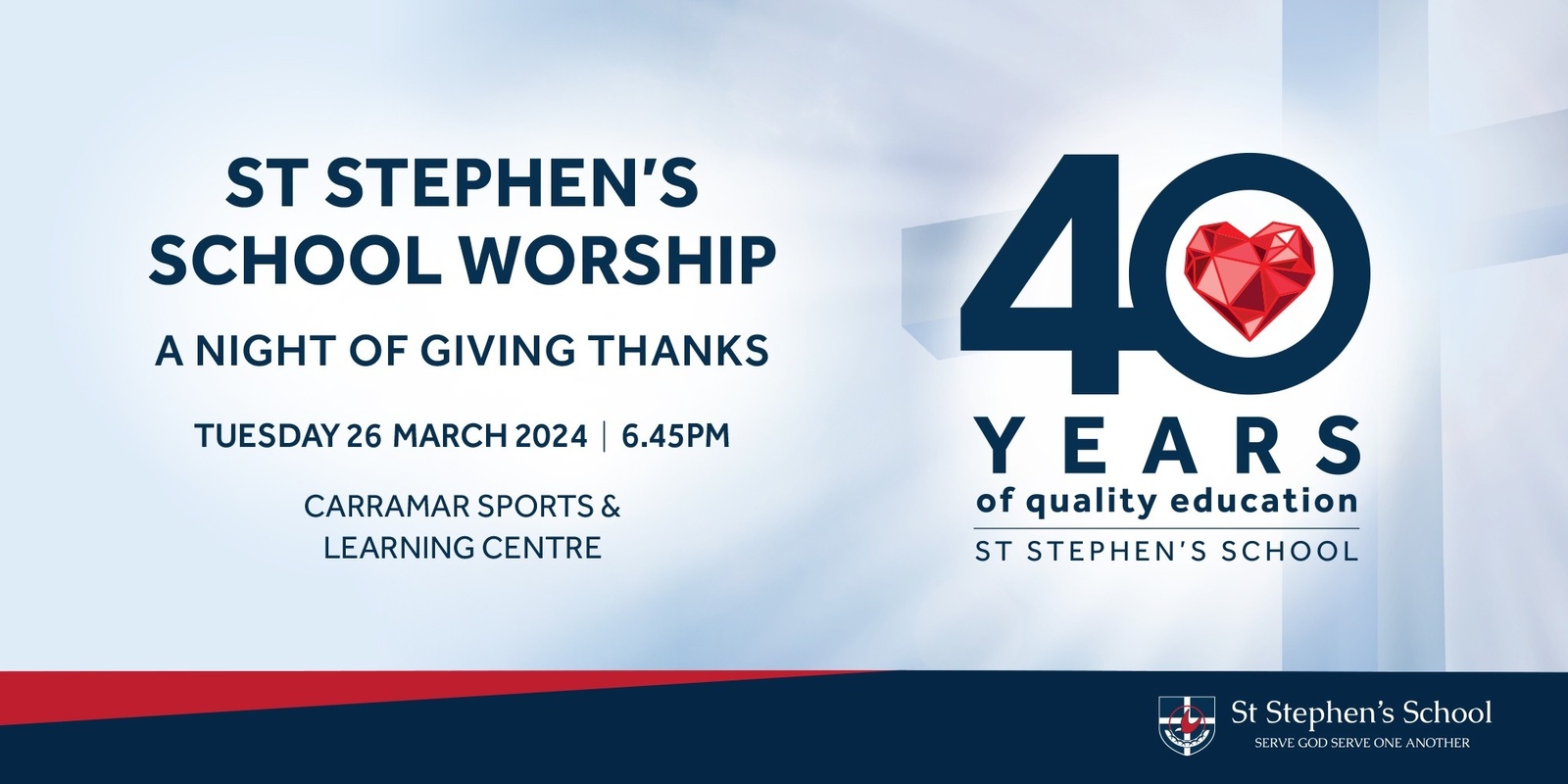 Banner image for St Stephen's School Community Worship - A Night of Giving Thanks