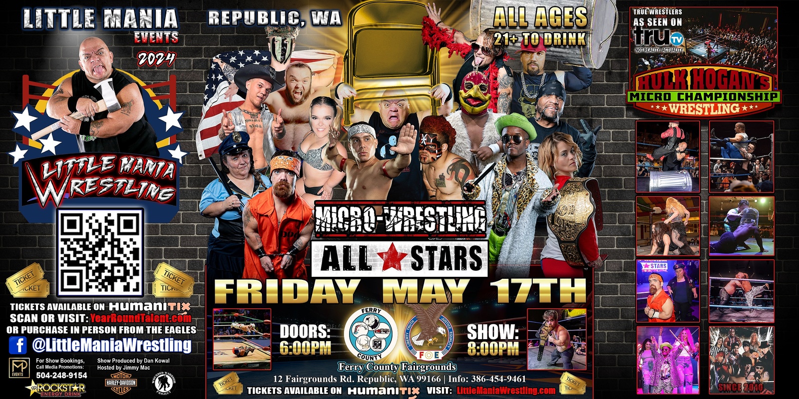 Banner image for Republic, WA -- Micro-Wresting All * Stars: Little Mania Rips Through the Ring!