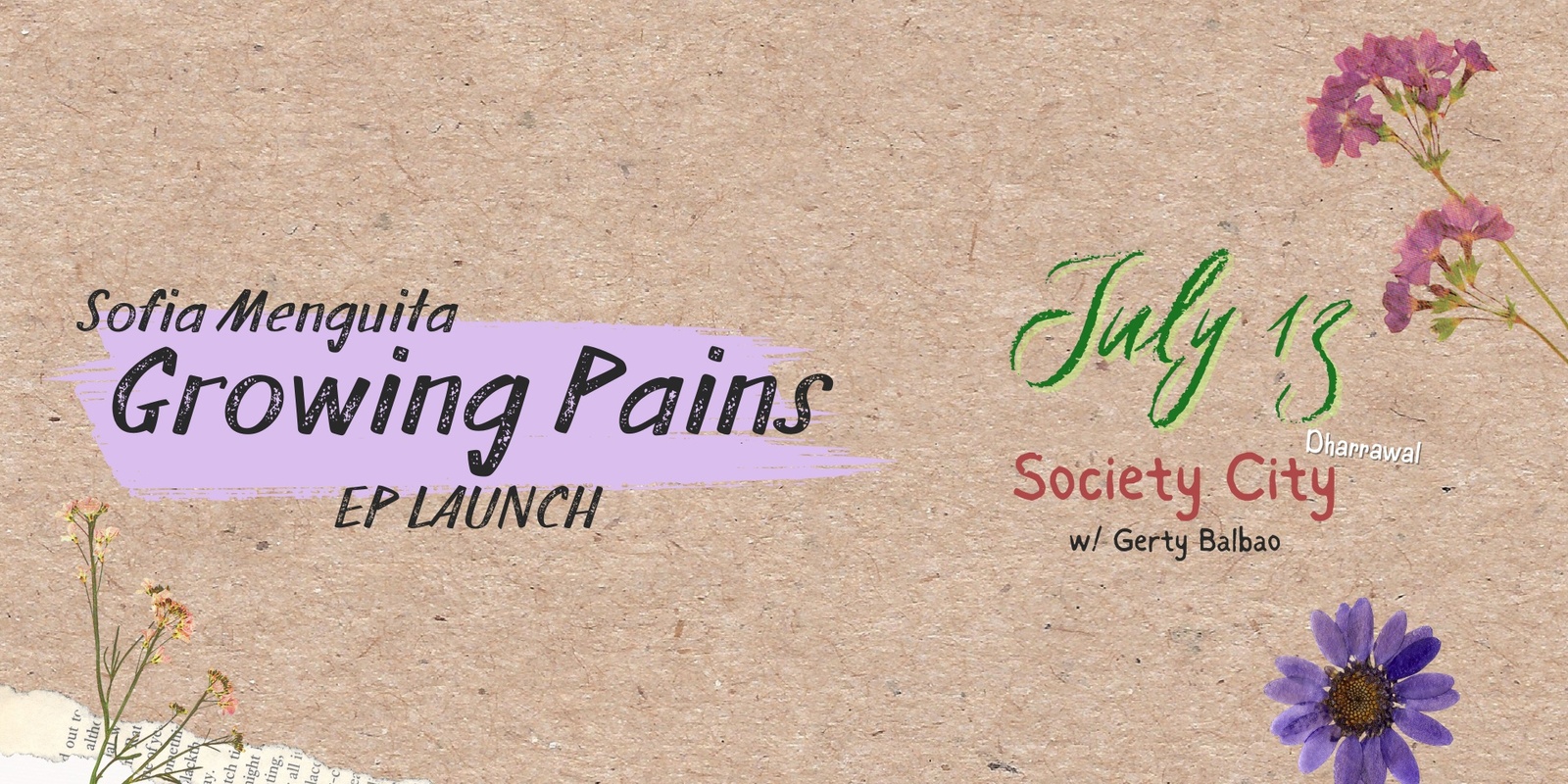 Banner image for SOFIA MENGUITA "GROWING PAINS" EP TOUR w/ GERTY BALBAO