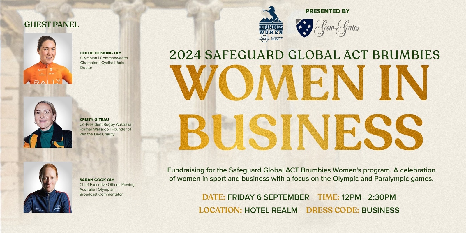 Banner image for Women in Business, Leadership & Sport, Presented by Gow-Gates Insurance Brokers 