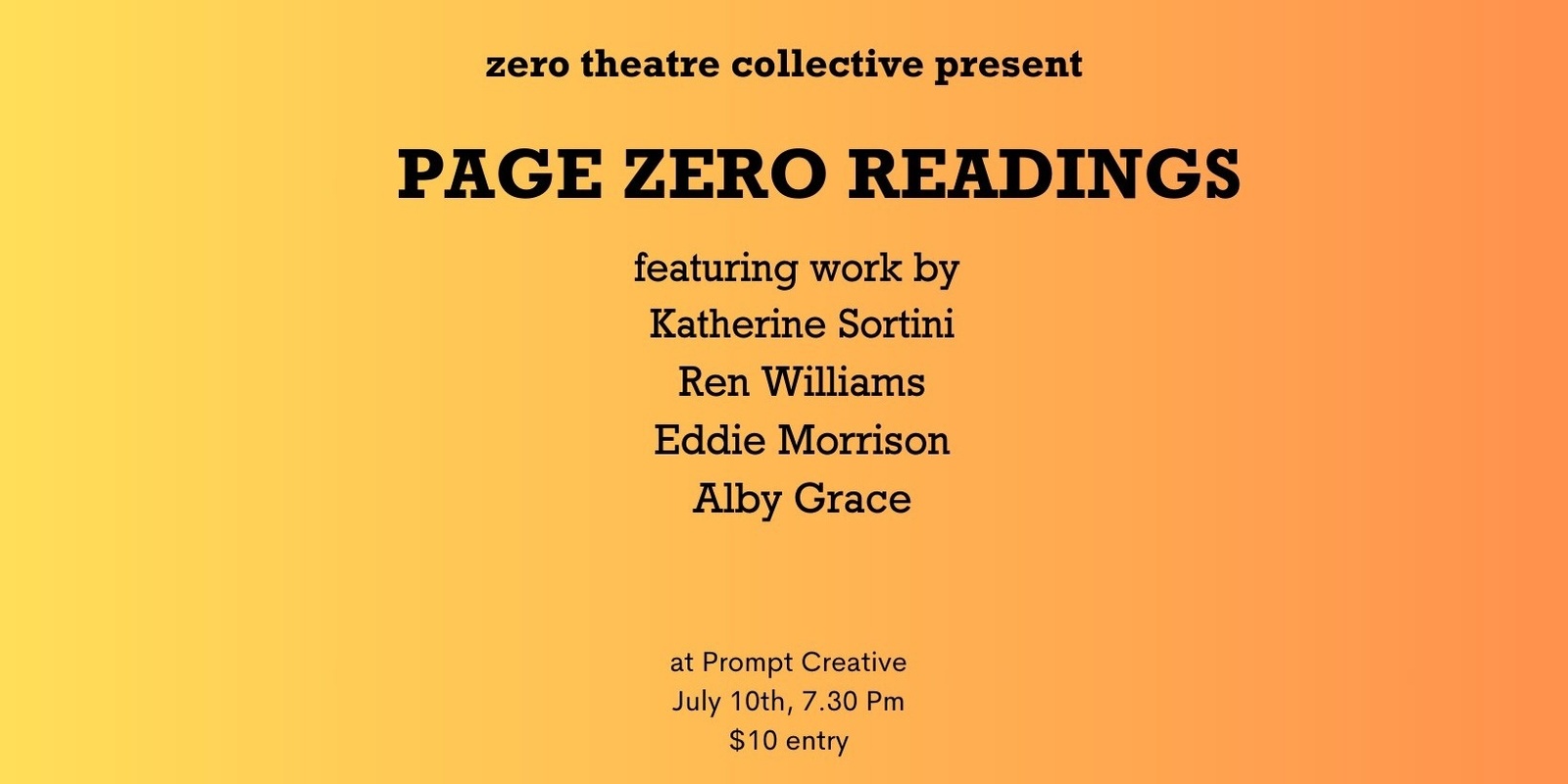 Banner image for Page Zero Readings #2