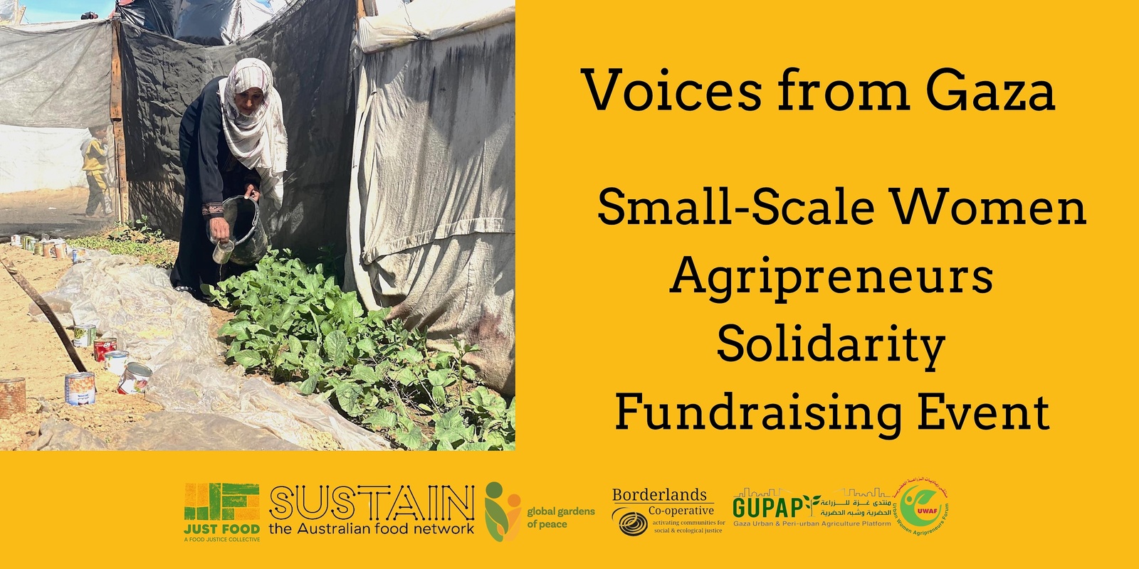 Banner image for Voices from Gaza - Small-Scale Women Agripreneurs Solidarity Fundraising Event