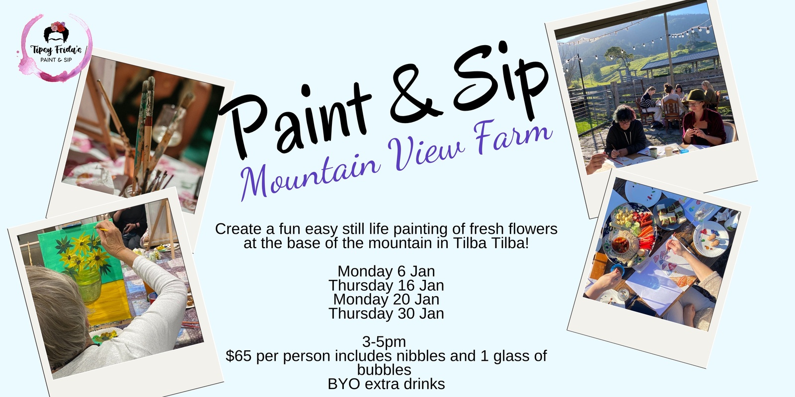 Banner image for Paint & Sip at Mountain View Farm 16th Jan