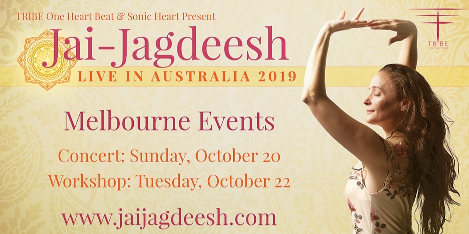 Banner image for Jai-Jagdeesh Melbourne OCT 20th Concert and OCT 22nd Kundalini Workshop | World Tour