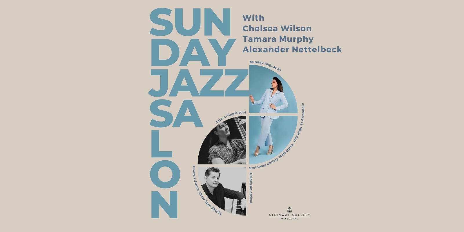 Banner image for Sunday Jazz Salon: Wilson/Nettelbeck/Murphy at Melbourne Steinway Gallery 
