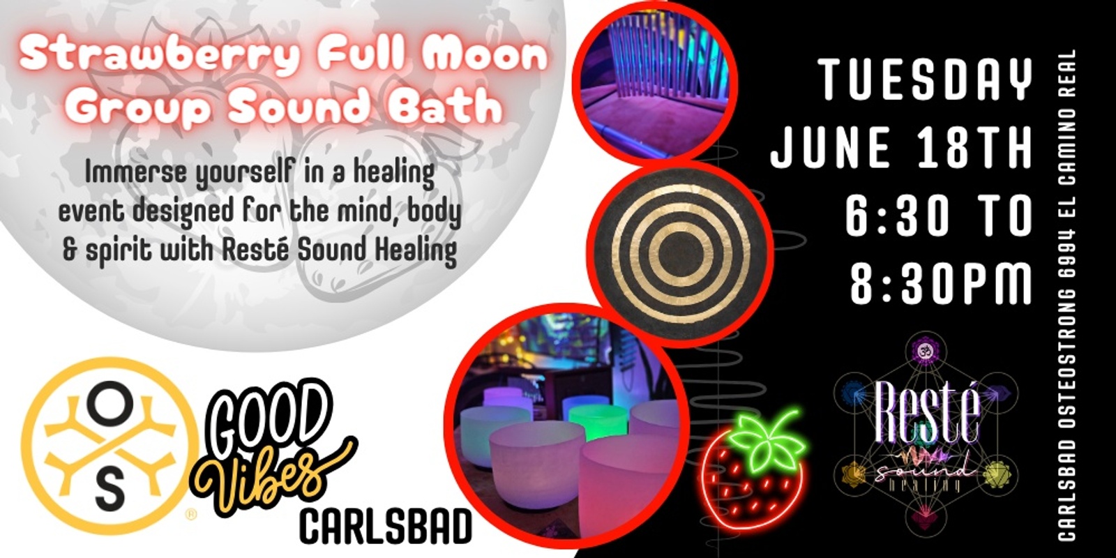 Banner image for OsteoStrong Strawberry Full Moon Sound Bath by Resté Sound Healing