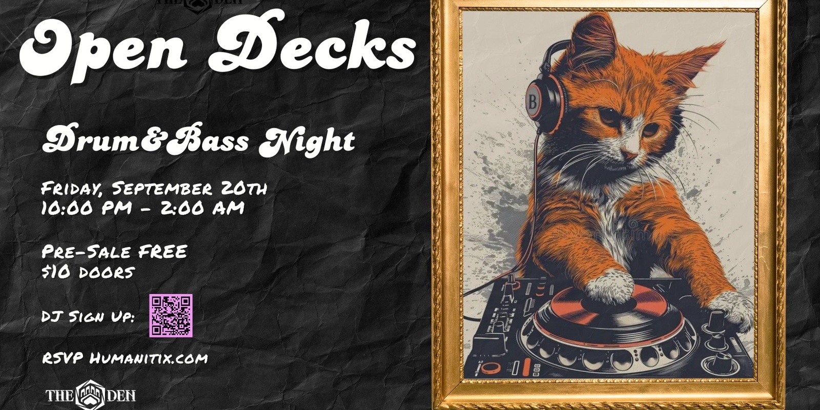 Banner image for Open Decks At The Den: Friday Drum & Bass