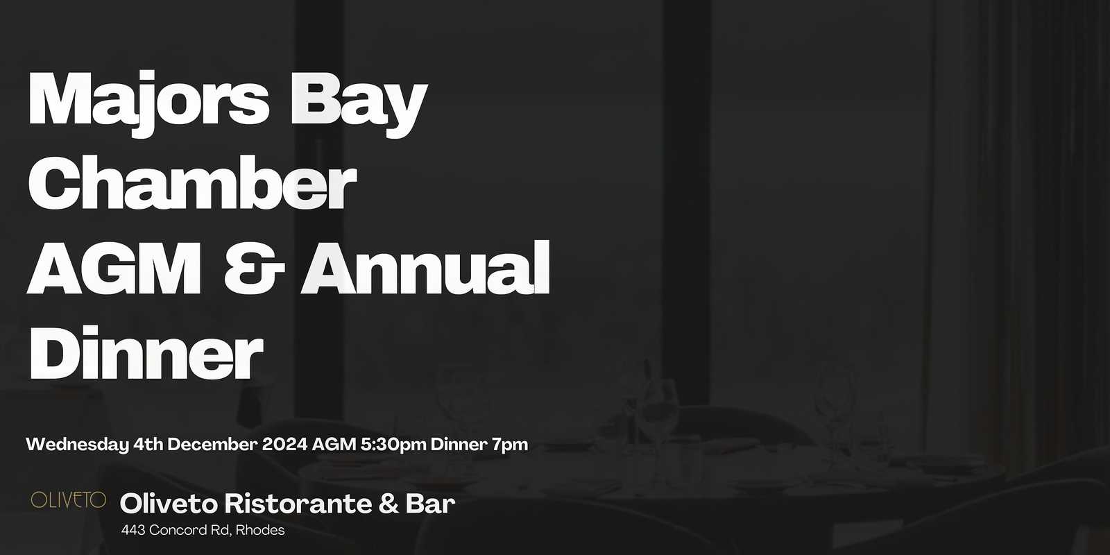 Banner image for 2024 Majors bay chamber of commerce annual AGM and dinner