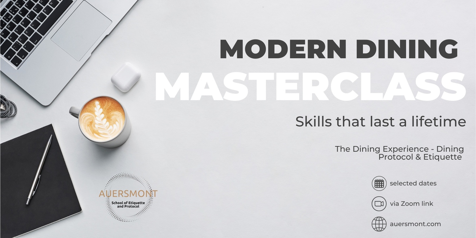 Banner image for Modern Dining Masterclass - Dining Etiquette and Protocol - April 2024