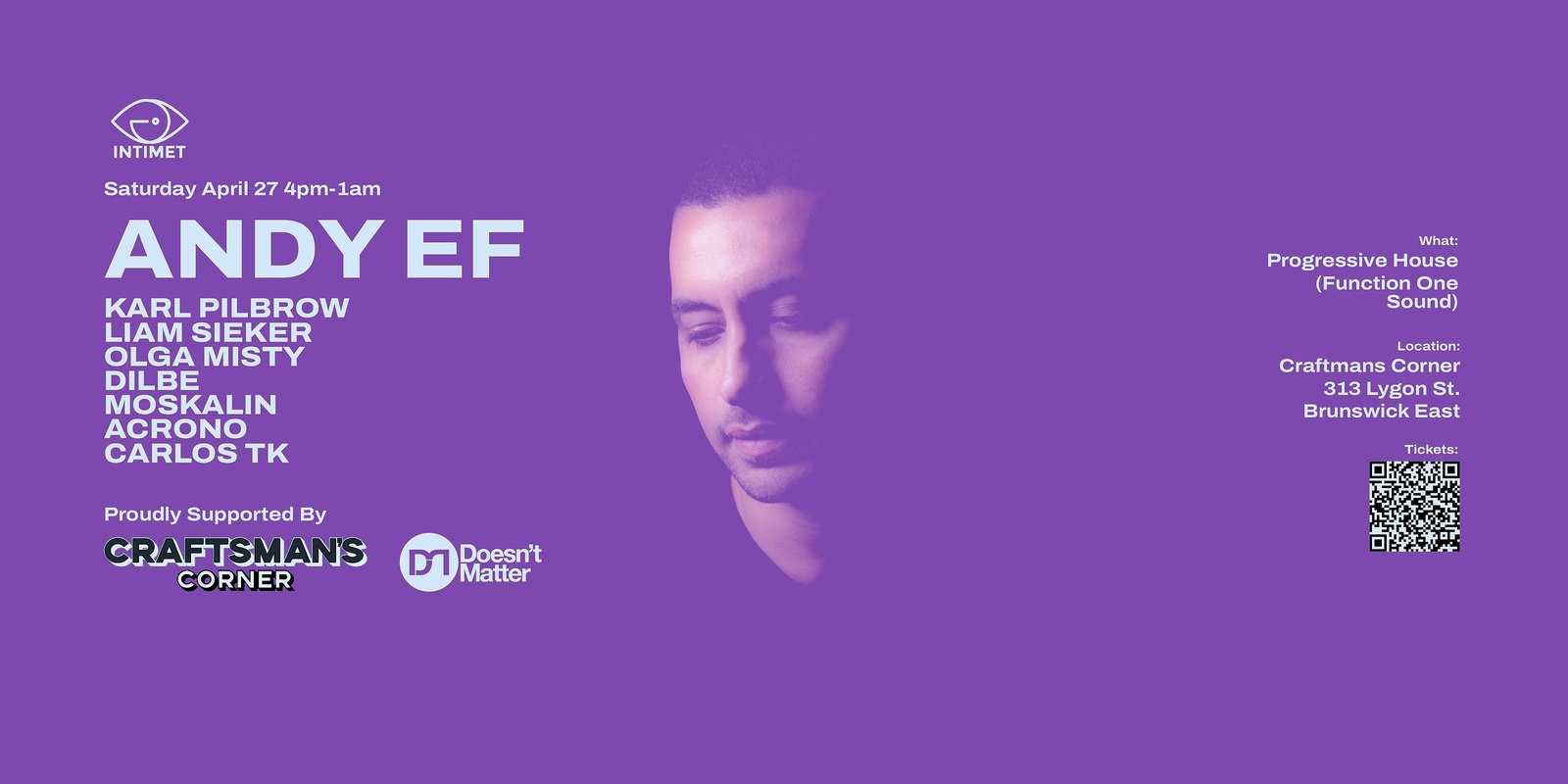Banner image for Andy Ef (Syd) + Purple Audio Function One Sound presented by Intimet