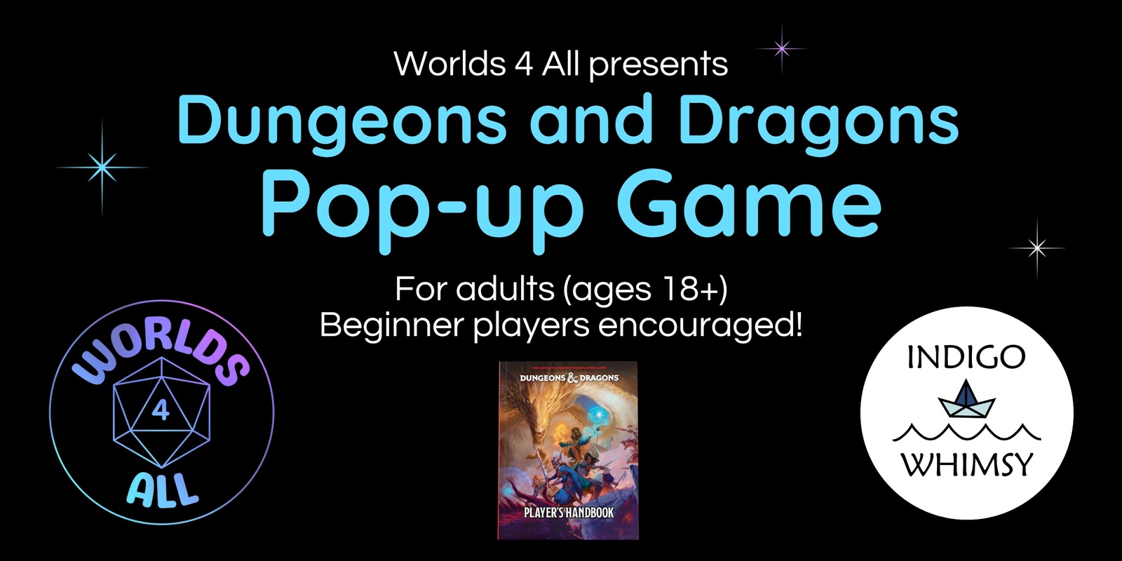 Banner image for Adult Pop-up Game: Dungeons and Dragons @ Indigo Whimsy