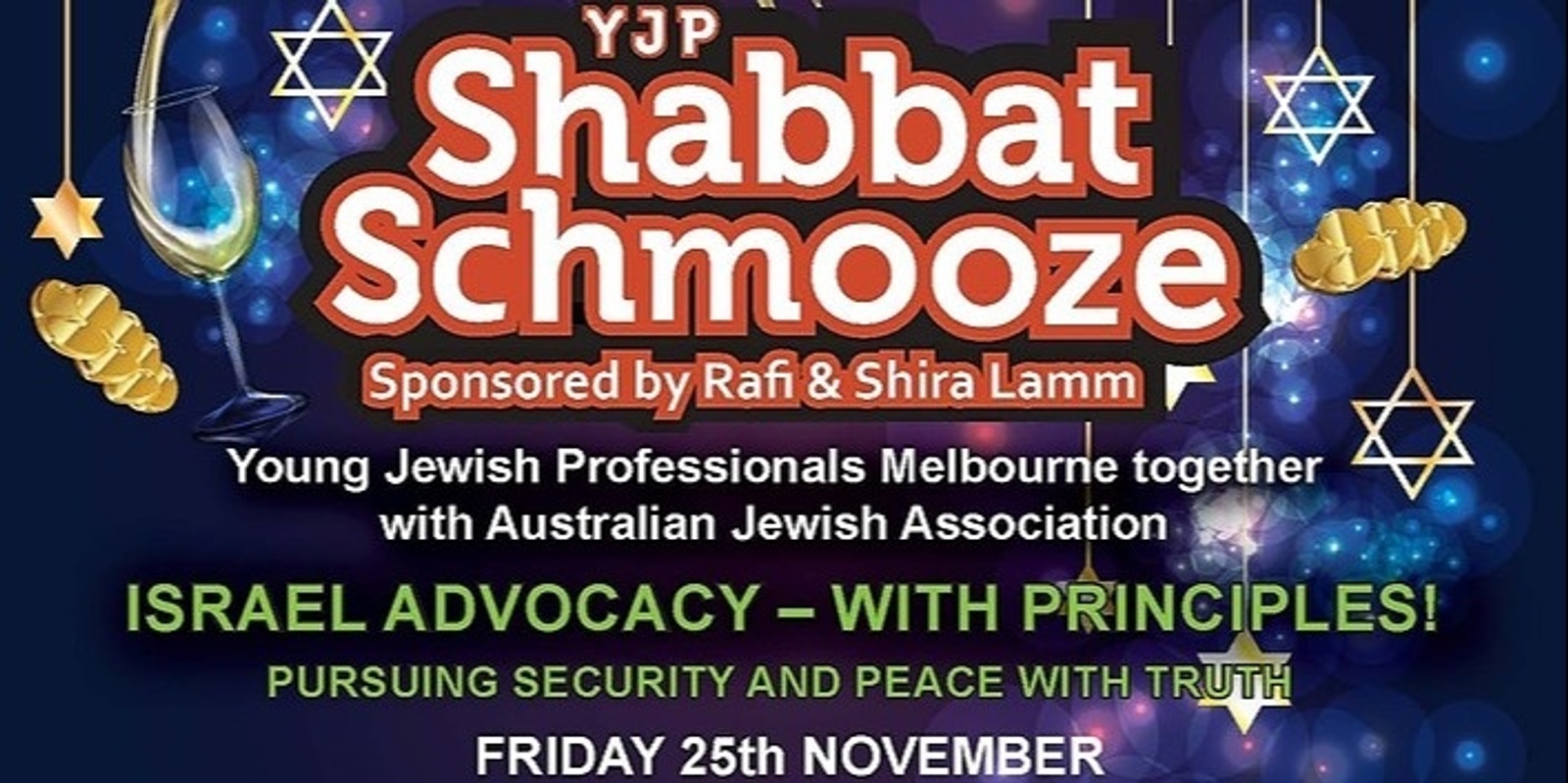 Banner image for Shabbat Schmooze with AJA | Israel Advocacy with Principles