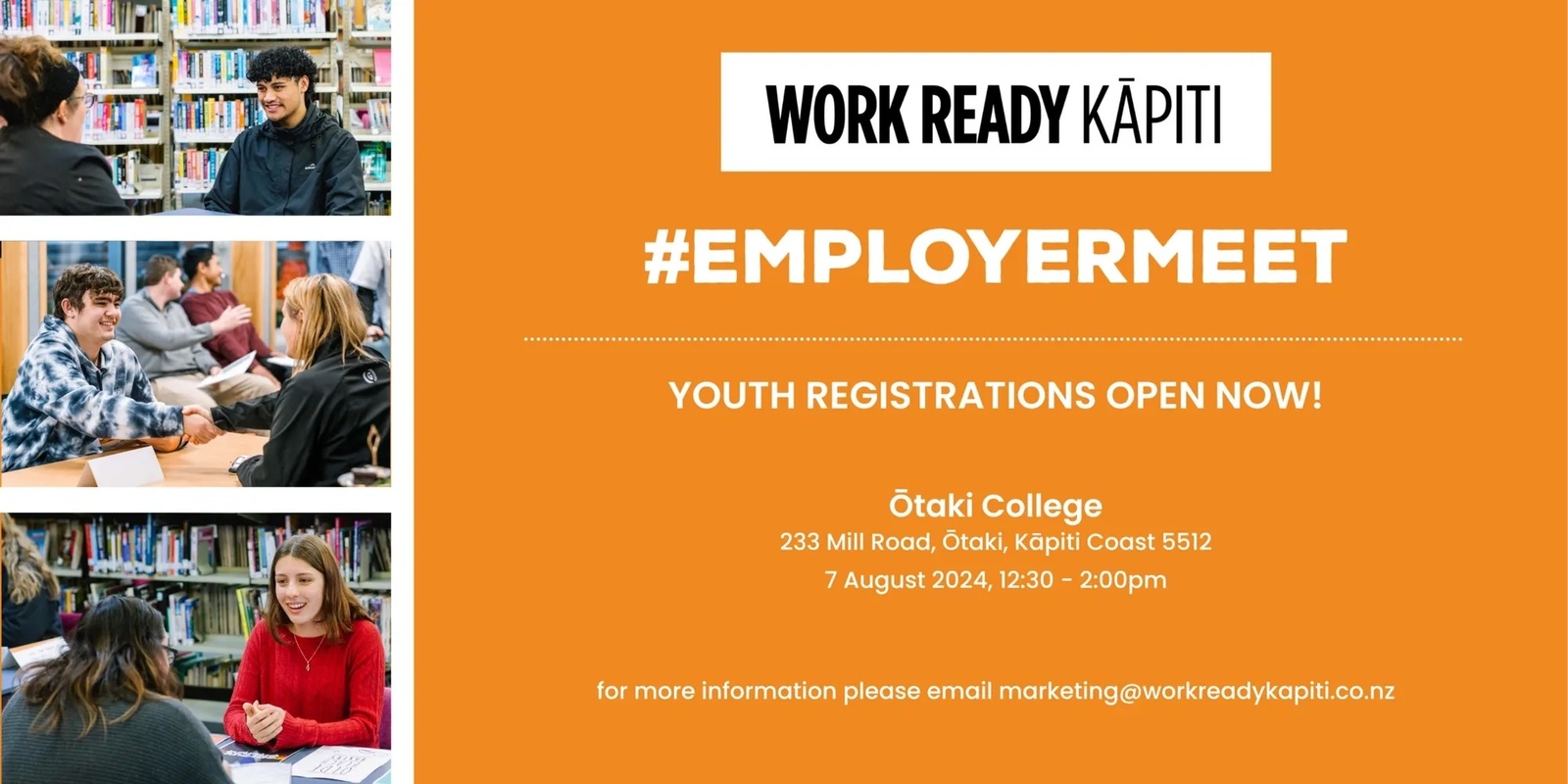 Banner image for #EmployerMeet @ Ōtaki College 2024 - Employer Registrations