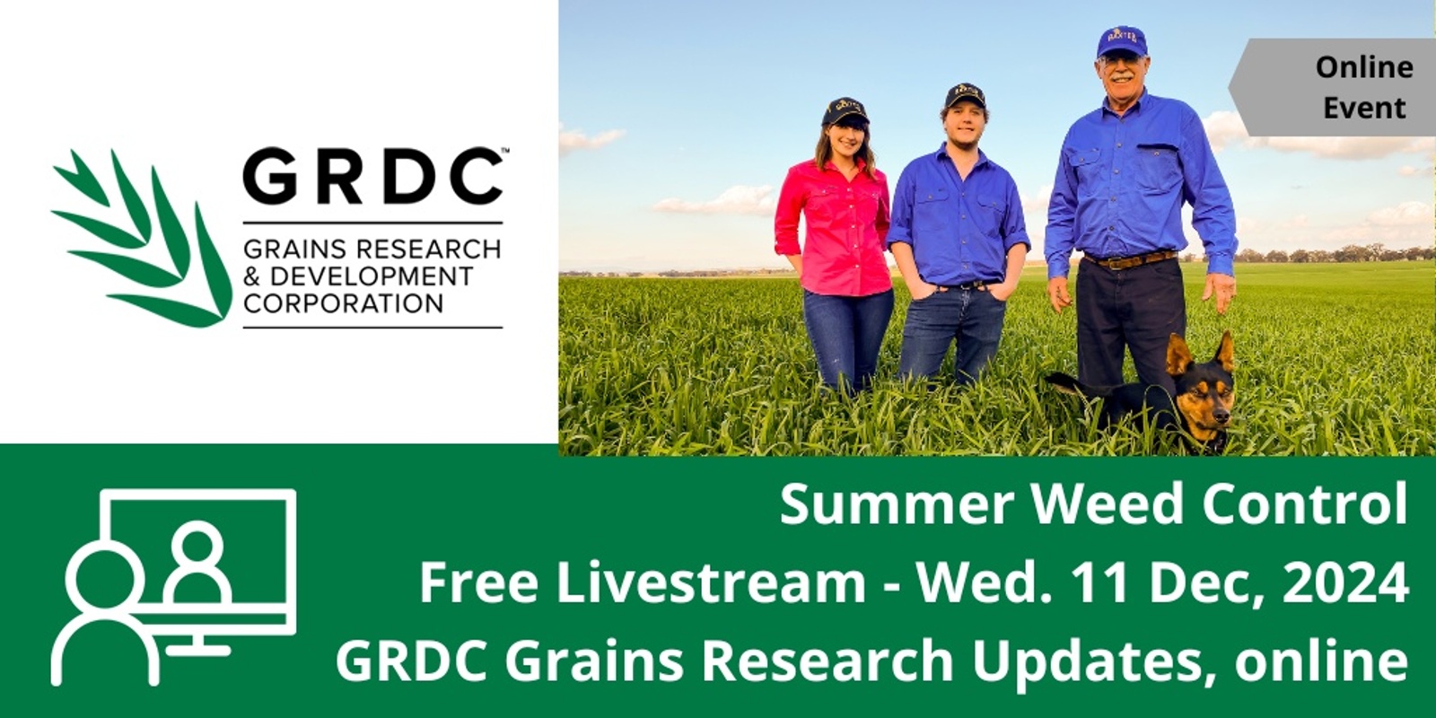 Banner image for GRDC Grains Research Update, Online - Summer weed control