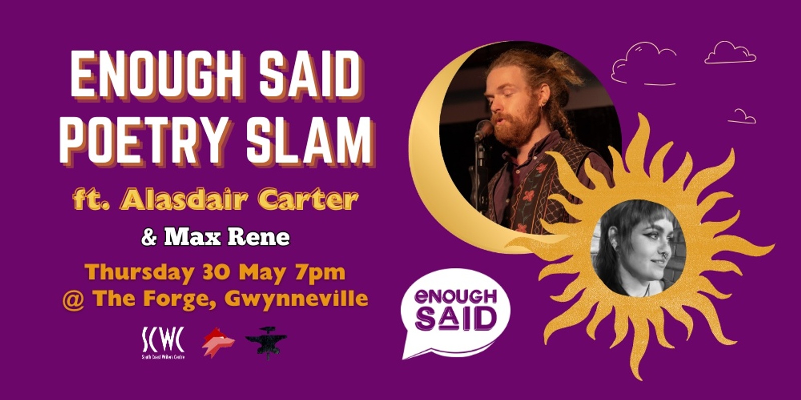 Banner image for Enough Said Poetry Slam ft. Alasdair Carter