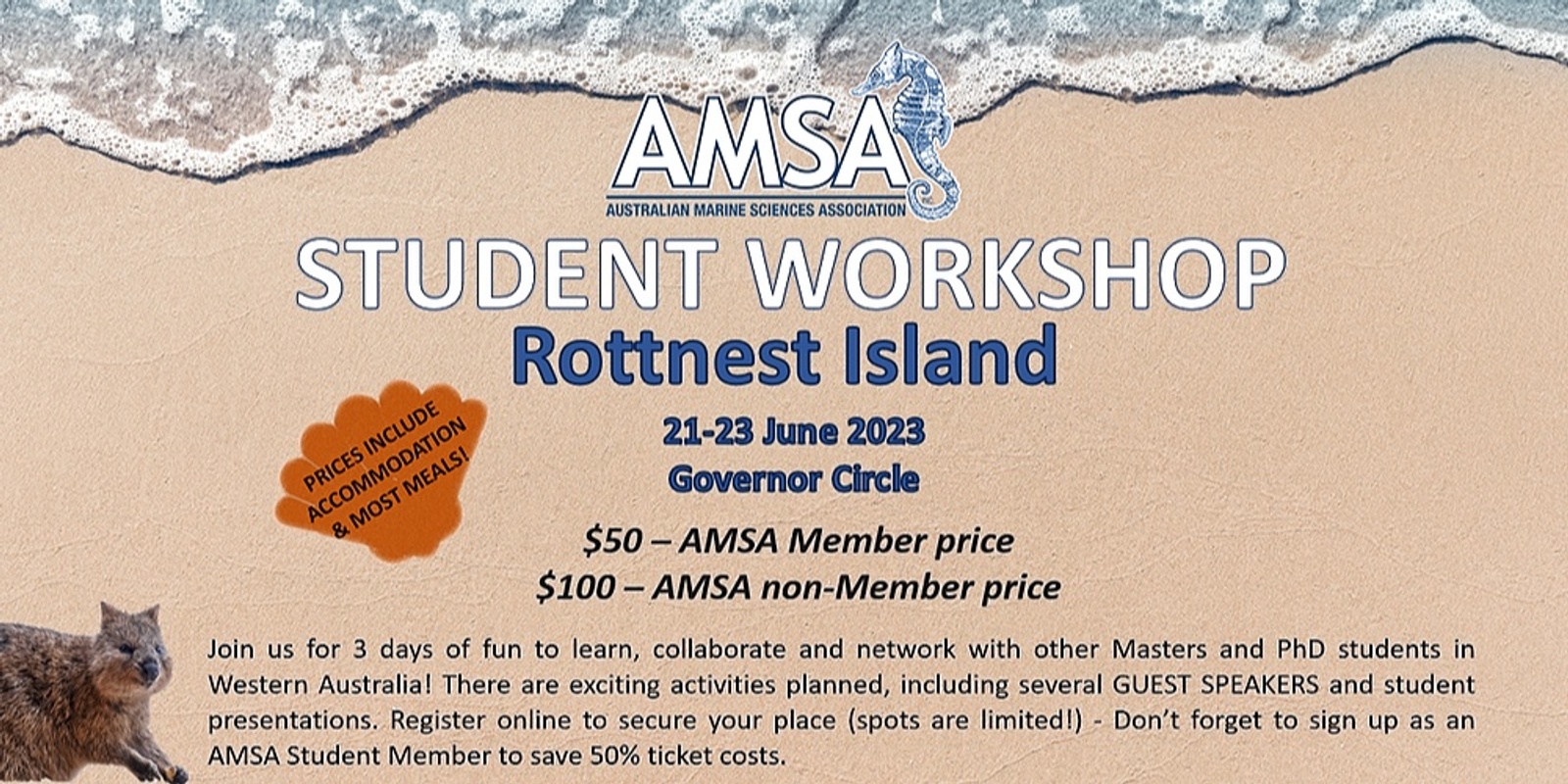 Banner image for AMSA 2023 Rottnest Student Workshop