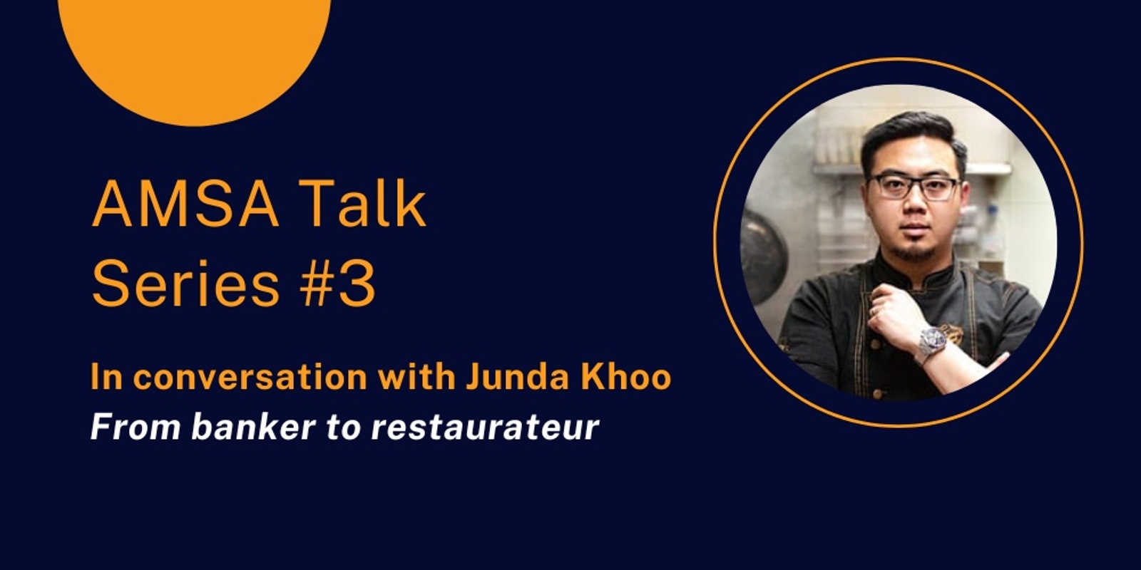 Banner image for AMSA TALK - In conversation with Junda Khoo