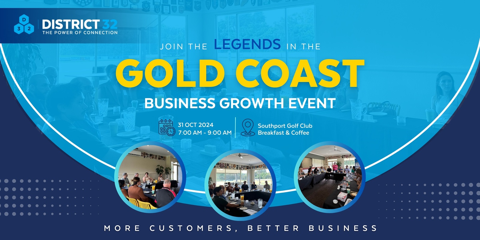 Banner image for District32 Business Networking Gold Coast – Legends- Thu 31 Oct