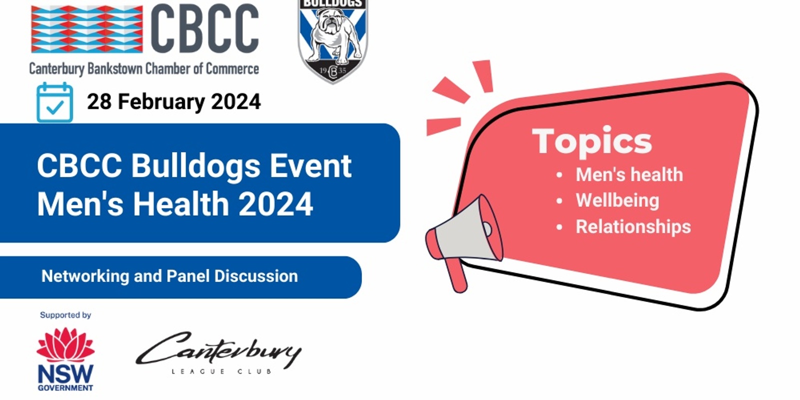 Banner image for CBCC Bulldogs Event Men﻿'s Health 2024 